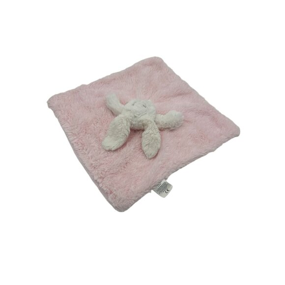 Blankets‎ and Beyond Pink Fluffy Lovey White Rabbit Baby Minky Security Blanket - Picture 3 of 6